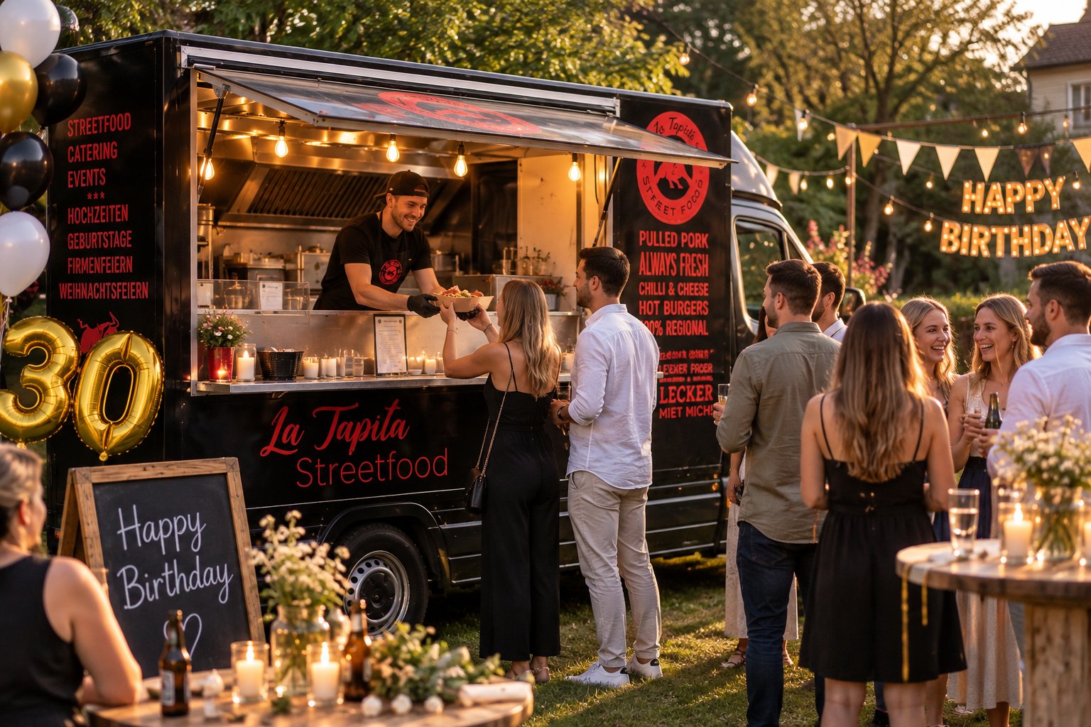 Foodtruck von La Tapita bei einer Geburtstagsfeier
