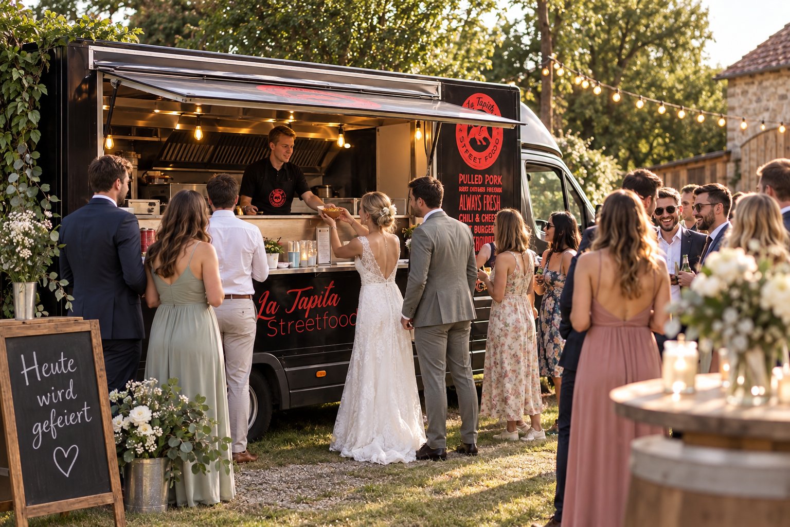 Foodtruck von La Tapita bei einer Hochzeitsfeier